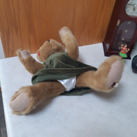 Vintage Boyds Bear with Green Velvet Dress and Satin Panties - Picture 5 of 9